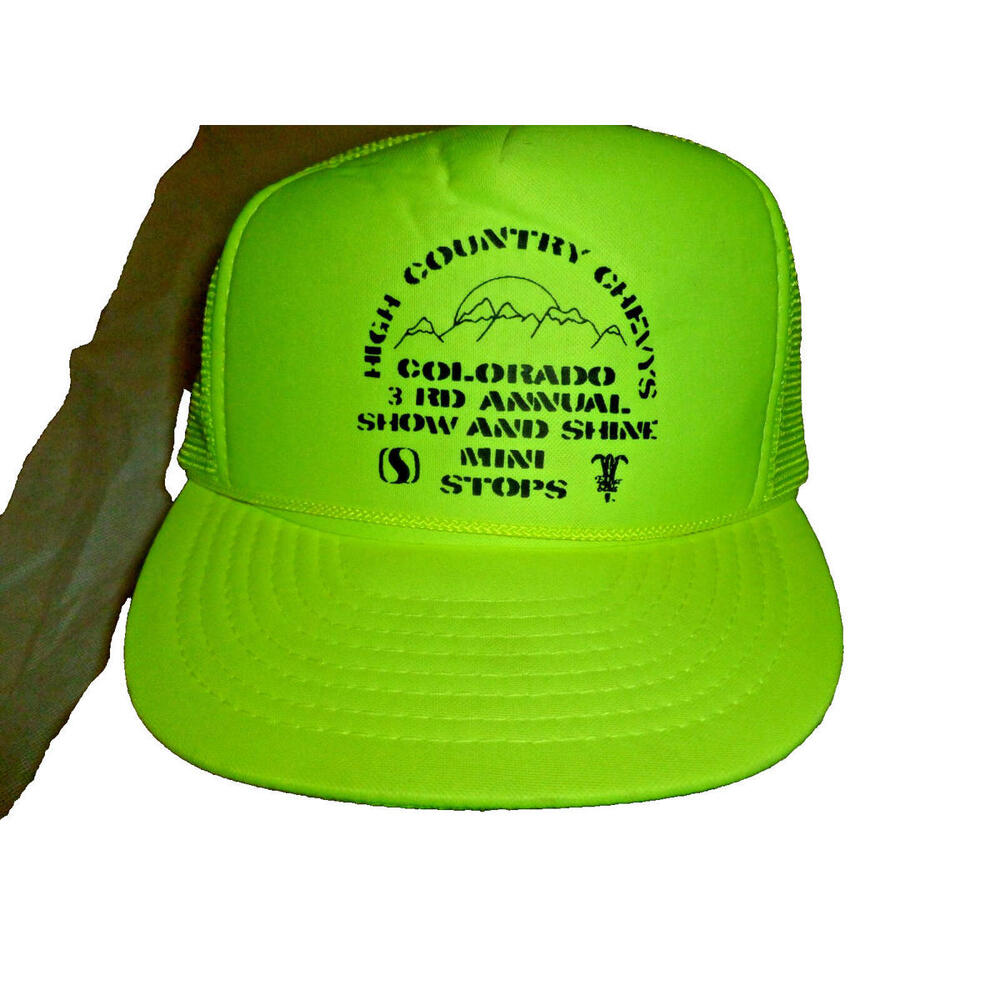 Vintage OTTO Neon Chevrolet High Country Hat Colorado Annual Show Mesh Snapback‎